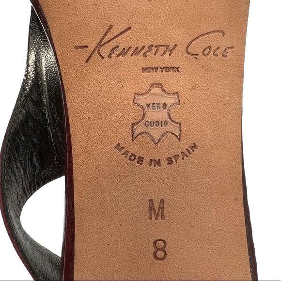 Kenneth Cole Patent Red Suede Jeweled Open Toe Heeled Sandals Size 8 Women’s - Picture 2 of 8